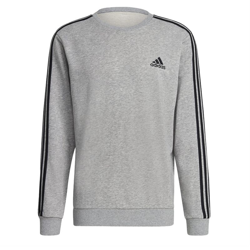 Bluza adidas Essentials French Terry 3-Stripes GK9101 - szara - Adidas