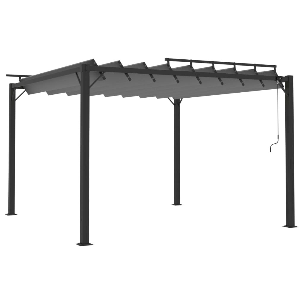 vidaXL Altana z żaluzjowym dachem 3x3 m, antracyt, tkanina i aluminium! 313926