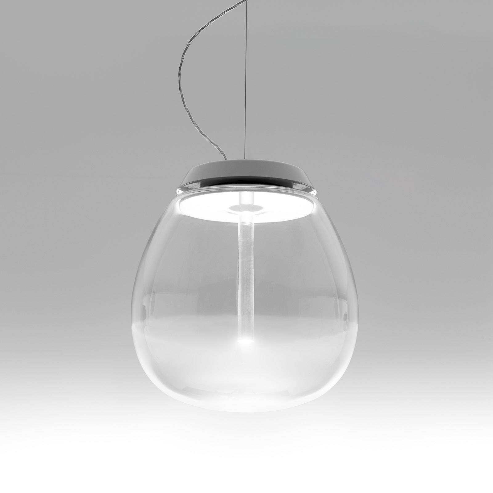 Artemide Lampa wisząca szklana Empatia, możliwość ściemniania, przezroczysty / transparentny, salon / jadalnia, szkło, design