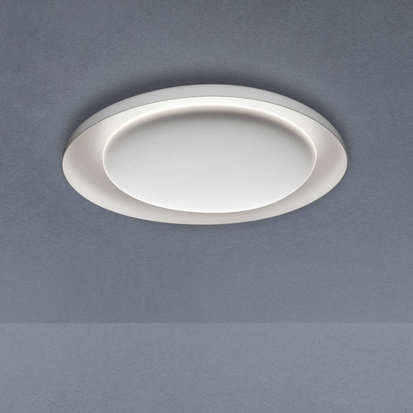 Foscarini Lampa sufitowa designerska Bahia Mini, możliwość ściemniania, biały / opal, salon / jadalnia, tworzywo sztuczne, design