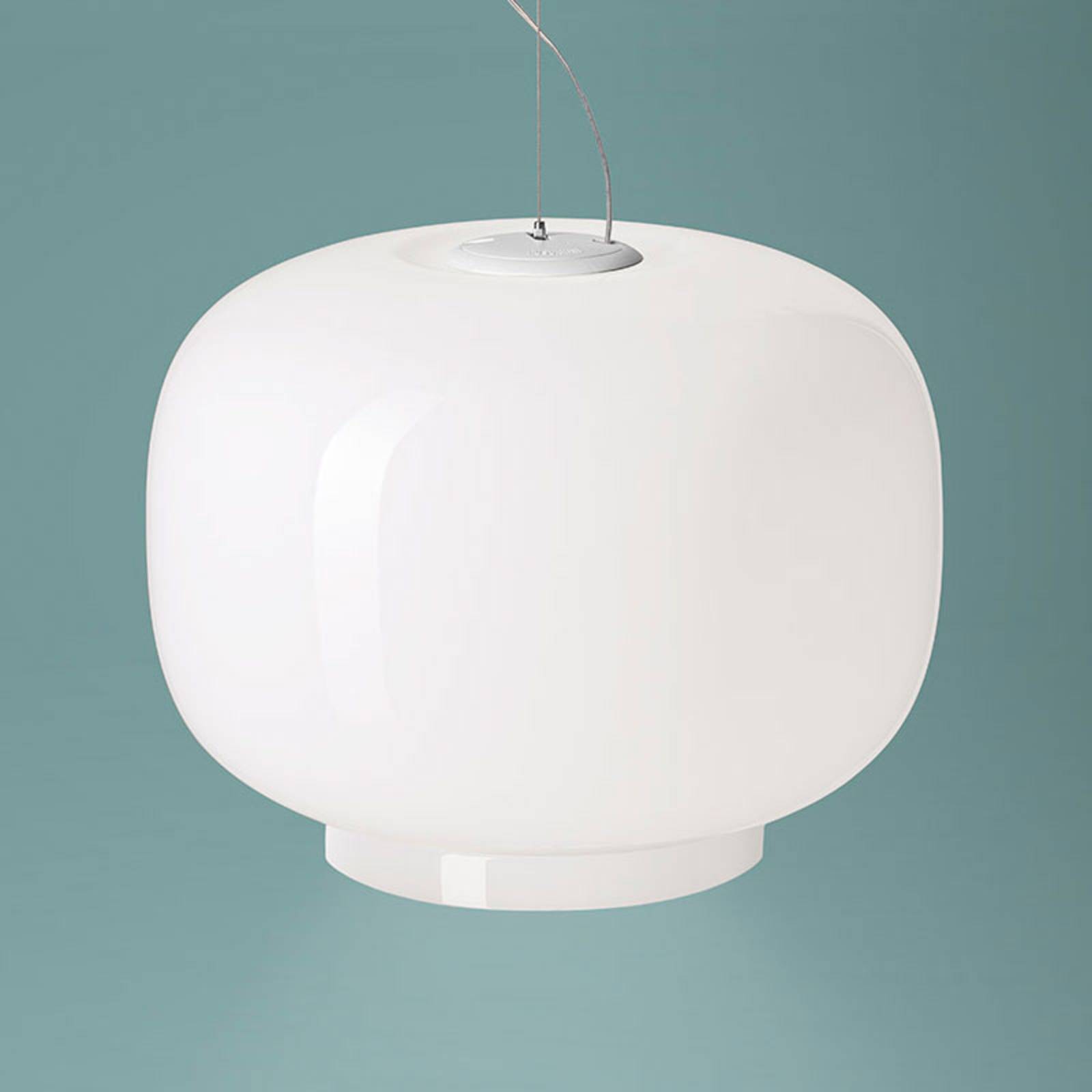 Foscarini Lampa wisząca designerska Chouchin Bianco 1, możliwość ściemniania, biały / opal, kuchnia, szkło, design