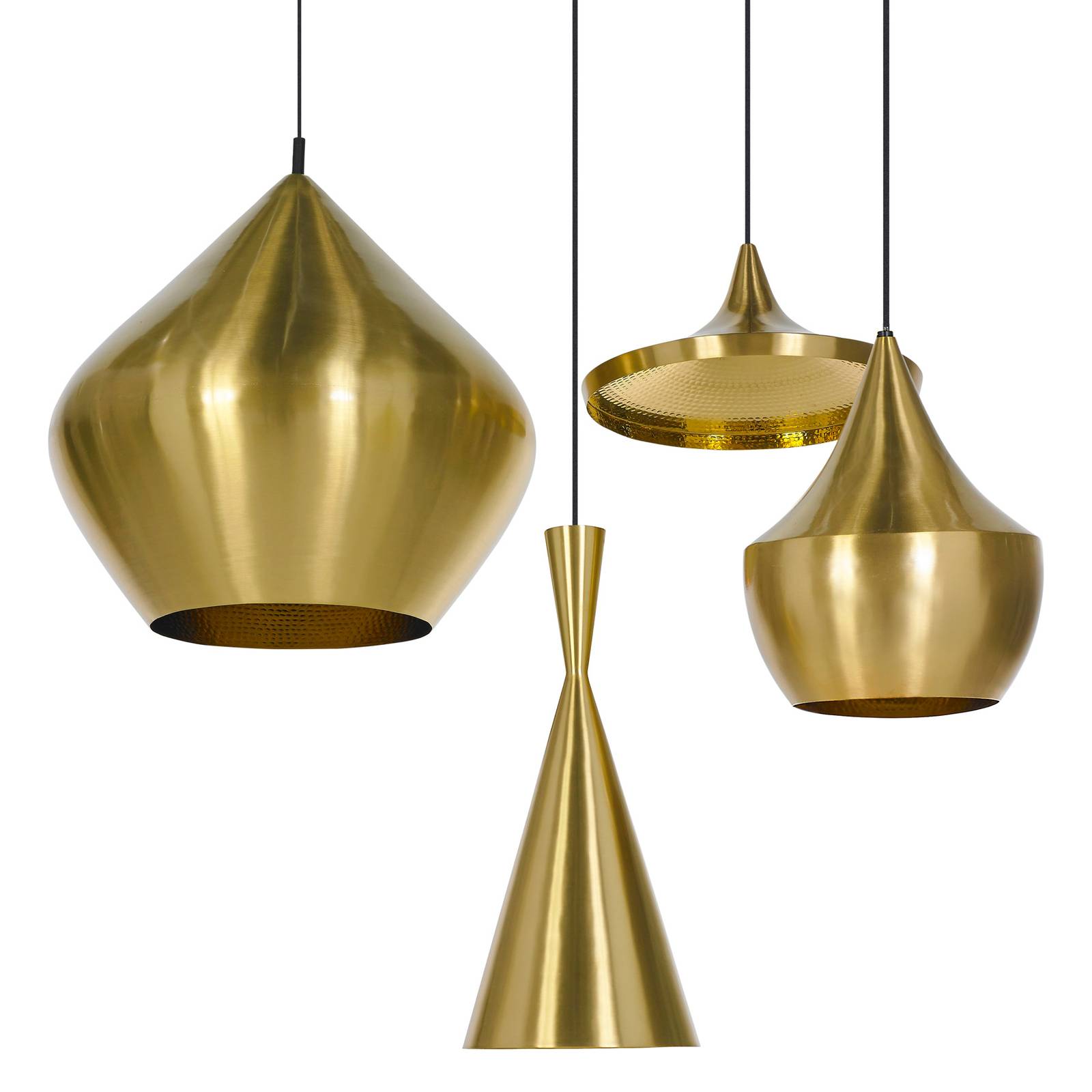 Tom Dixon Lampa wisząca designerska Beat Tall, możliwość ściemniania, mosiężny / złoty, salon / jadalnia, mosiądz, design