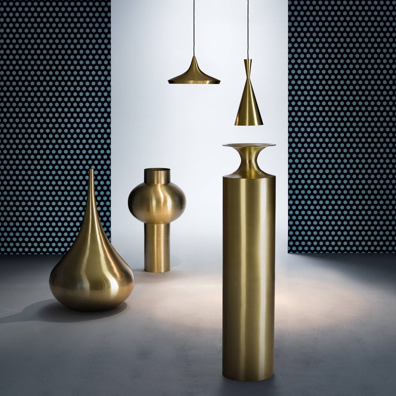Tom Dixon Lampa wisząca designerska Beat Wide, możliwość ściemniania, mosiężny / złoty, salon / jadalnia, mosiądz, design