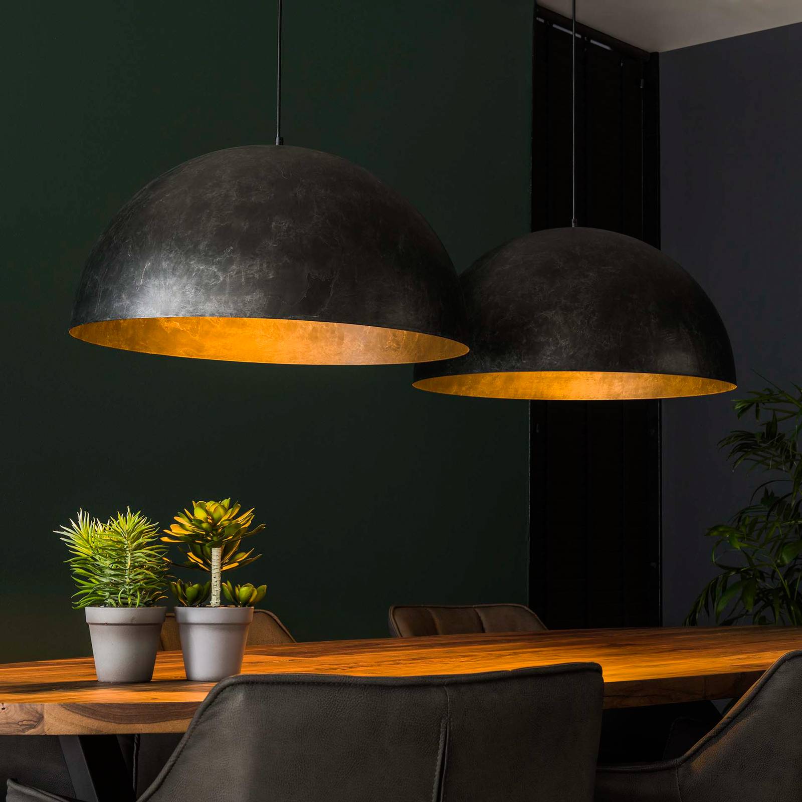 ZIJLSTRA Lampa wisząca Akardien, możliwość ściemniania, czarny, salon / jadalnia, metal, vintage