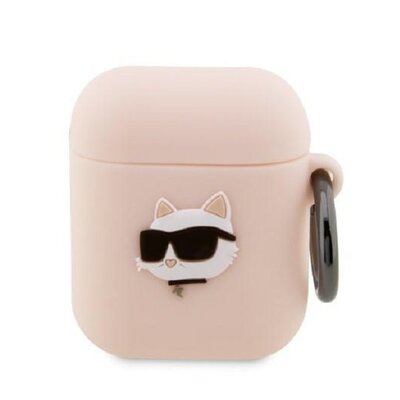 Karl Lagerfeld etui do Airpods 1 / 2 KLA2RUNCHP różowe 3D Silicone NFT Karl