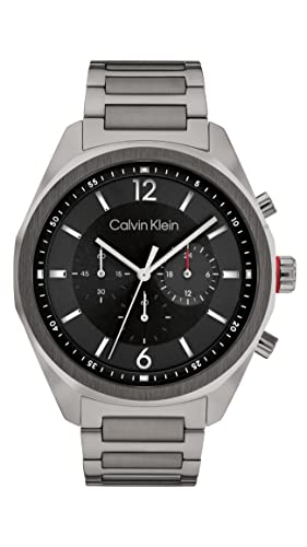 Calvin Klein Zegarek Kwarcowy z Chronografem dla Mężczyzn z Szarą Bransoletą ze Stali Nierdzewnej, 25200267