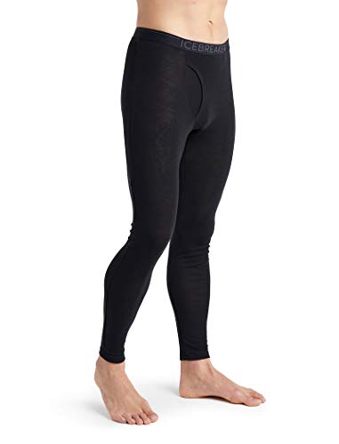 Icebreaker 100% wełna z merynosów, Base Layer – legginsy na co dzień z rozporkiem, ultralekka tkanina 175, bielizna z merynosów, bielizna termiczna, męskie na zimę, bielizna termiczna