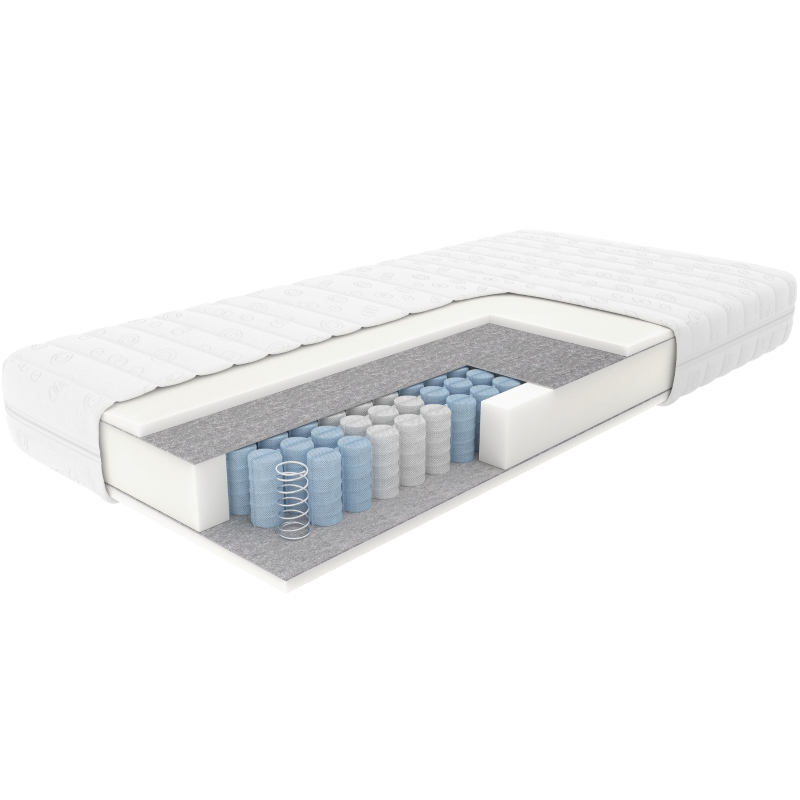Materac LIRO sprężynowo-piankowy GUENO Rozmiar - 90x200, Twardość materacy - H3 - twardy, Pokrowiec Gueno - Fresh