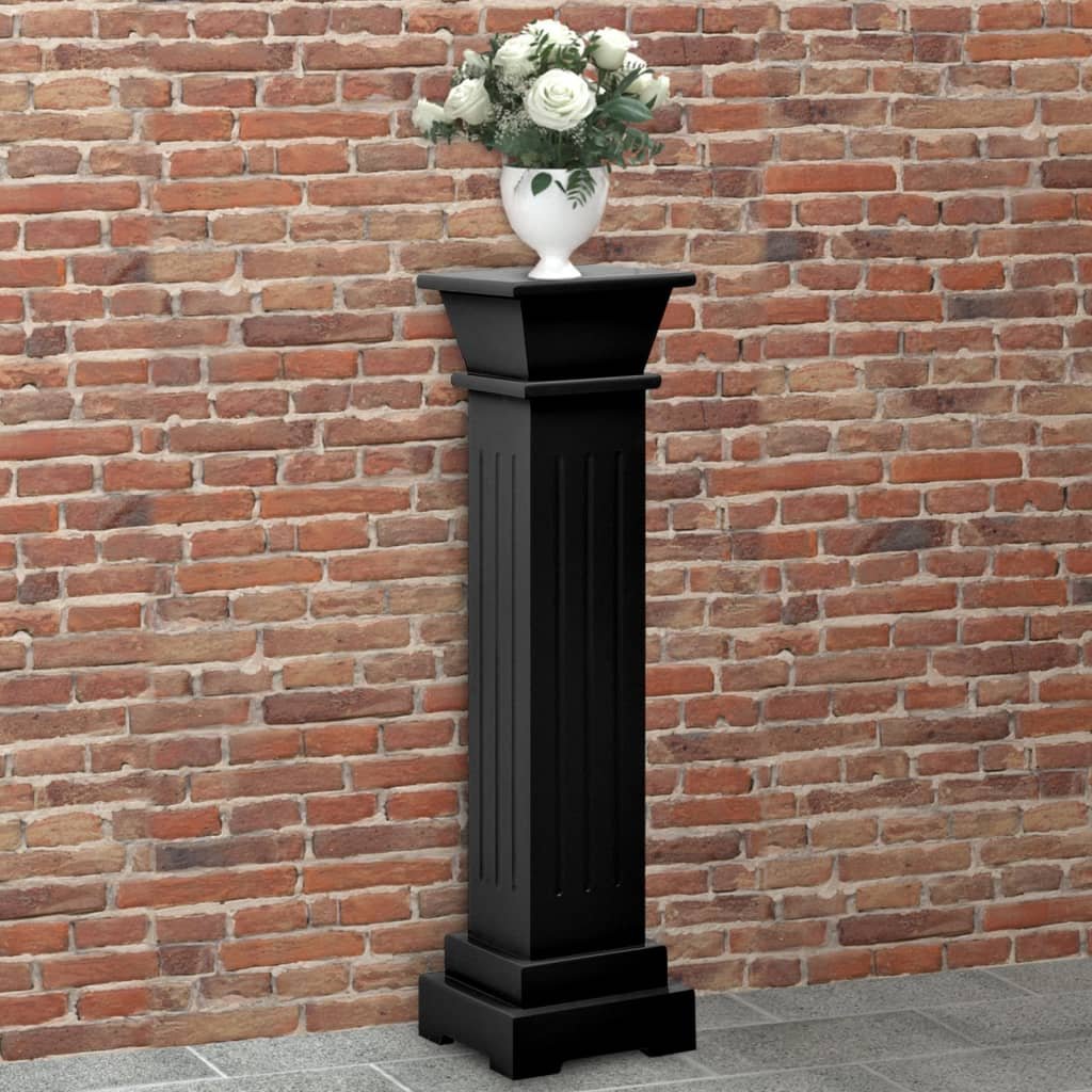 vidaXL Klasyczny kwietnik w kształcie kolumny, czarny, 17x17x66cm, MDF