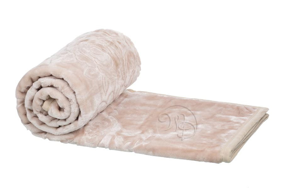 Koc Elway 160x210 tłoczony beżowy jasny