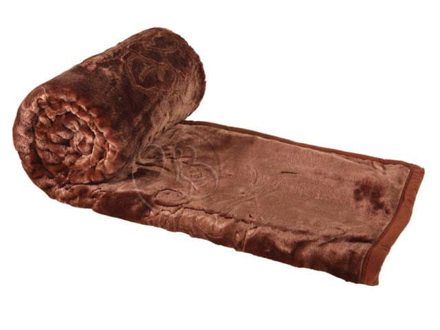 Koc Elway 160x210 tłoczony brązowy