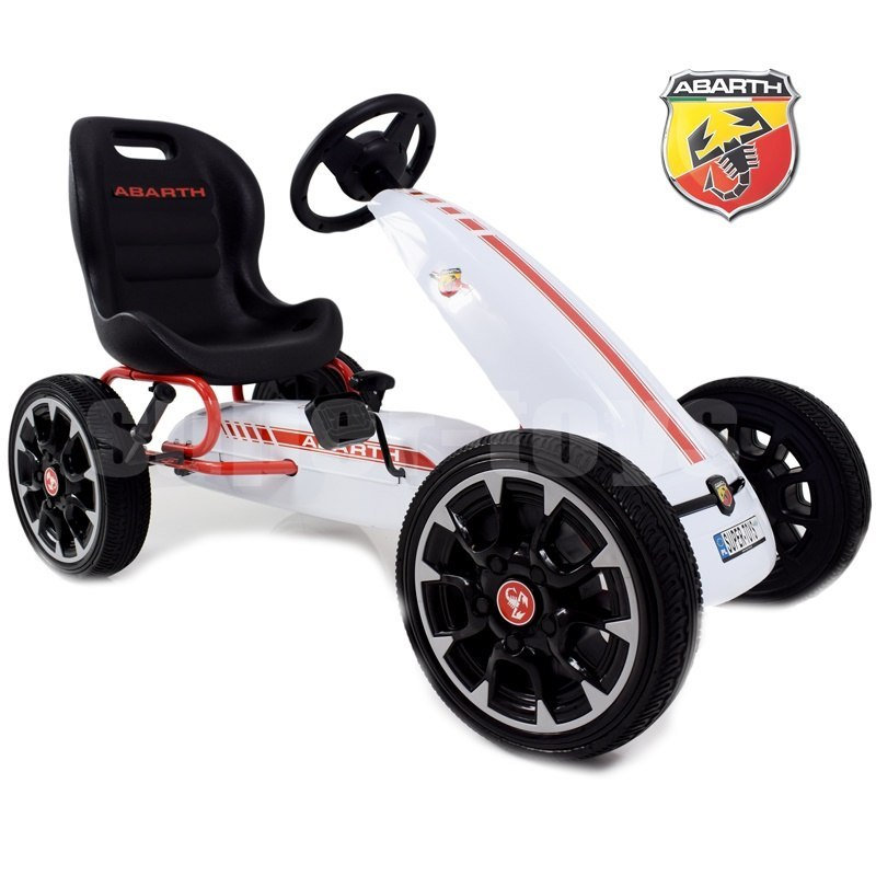 Gokart na pedały na licencji Abarth Biały