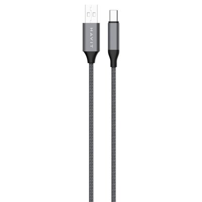 Kabel USB - USB Typ-C HAVIT H693 3A 1 m Szary