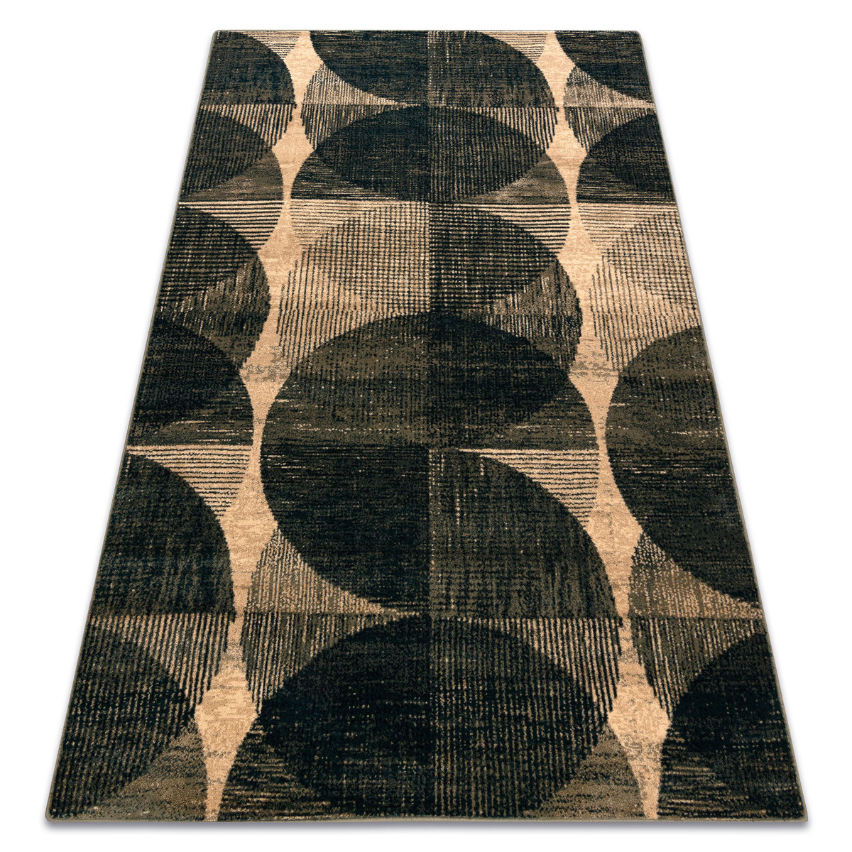 Dywan wełniany OMEGA FADO geometryczny jadeit zielony, 200x300 cm