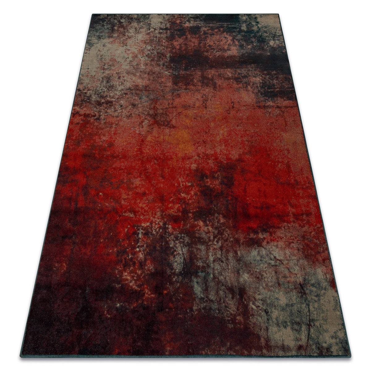 Dywan wełniany OMEGA TOGO abstrakcja red czerwony, 200x300 cm