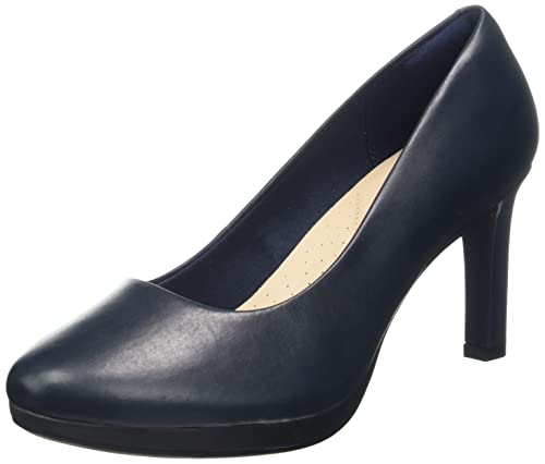 Clarks Dziewczęce Ambyr Joy czółenka z zamkniętymi palcami, Granatowa skóra, 33 EU