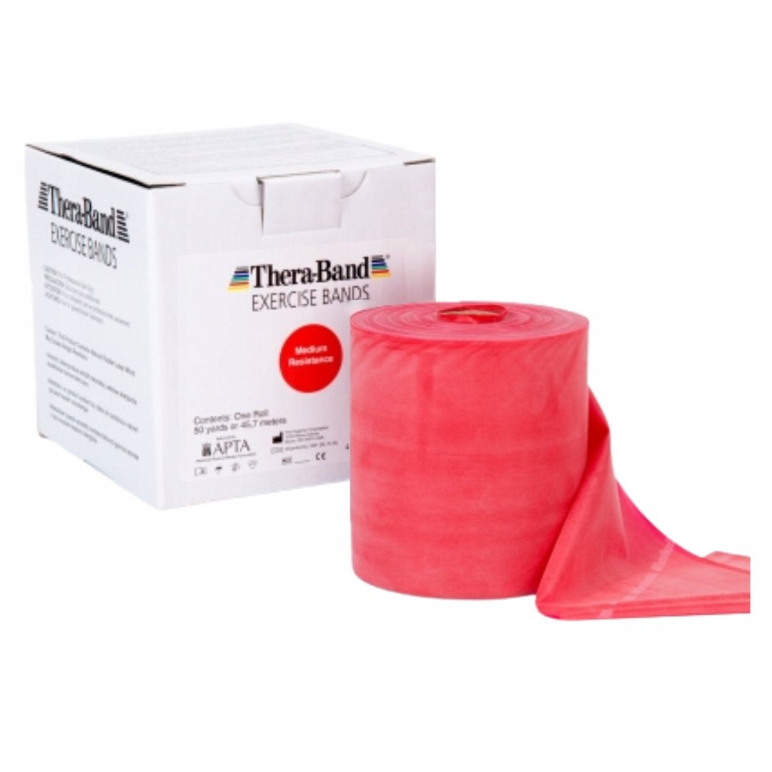 Thera-Band Taśma Do Ćwiczeń, 45,5 M, Opór: Średni, Czerwona (360337)