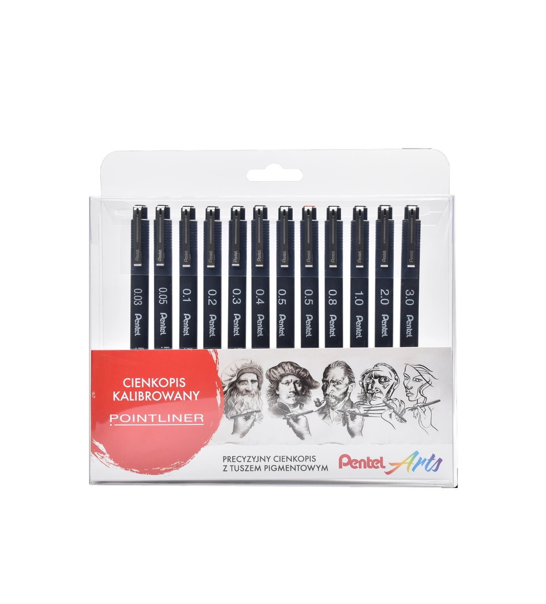 cienkopisy kalibrowane s20p w etui 12 sztuk.