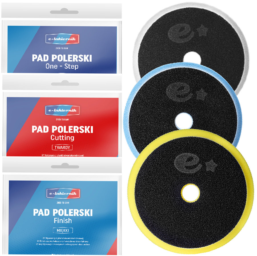 e-lakiernik ZESTAW PADÓW POLERSKICH TWARDY MIĘKKI ŚREDNI