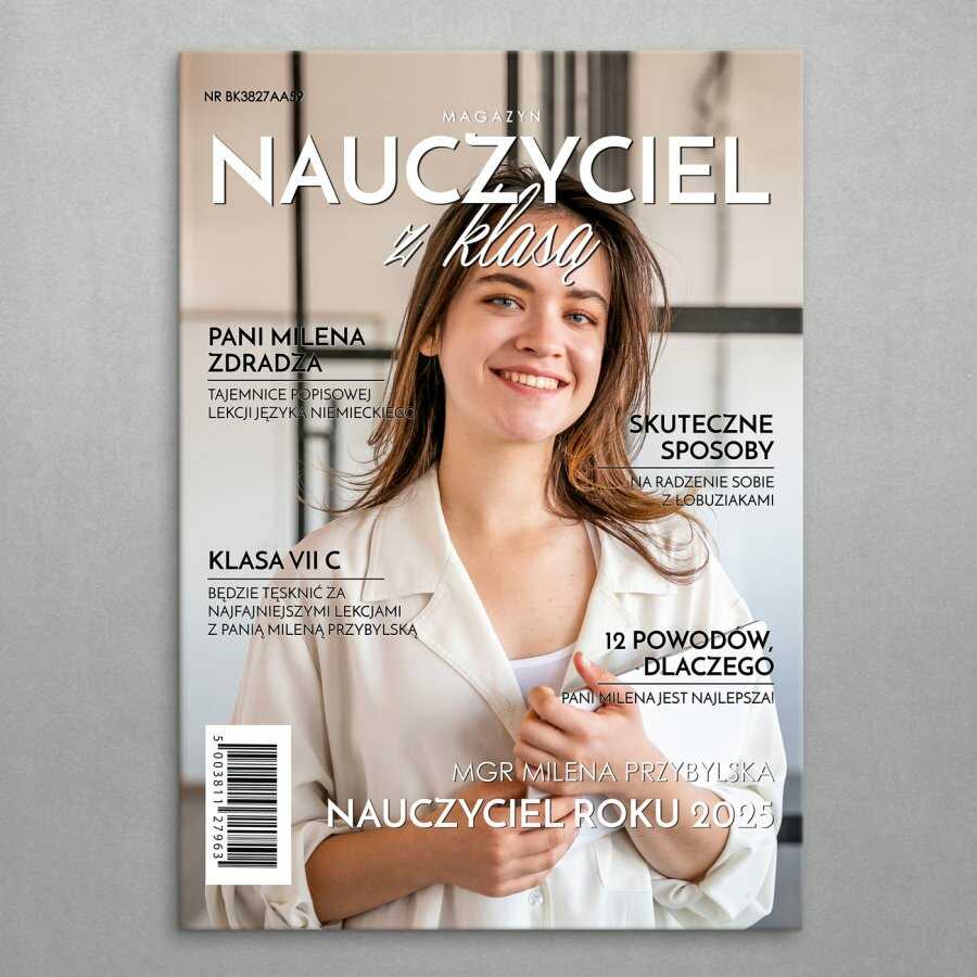 Plakat metalowy personalizowany M ze zdjęciem Nauczyciel z Klasą dla