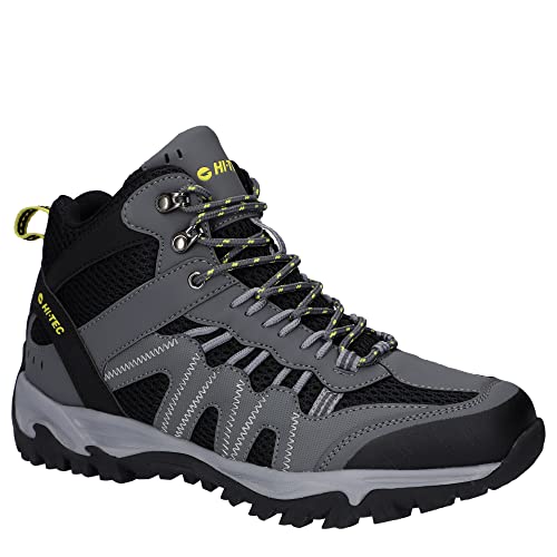 Hi-Tec Męskie buty trekkingowe Jaguar MID WP GRAPHITE/BLACK/CITRON-O010480-052-UK10, grafitowe/czarne/cytrynowe, rozmiar 10 UK, Grafitowy czarny cytryn, 44 EU
