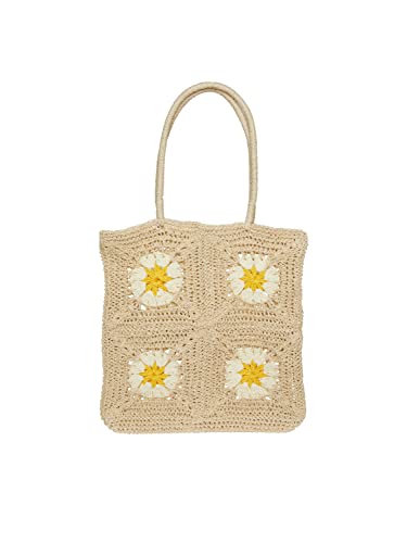 PIECES PCKILONA STRAW SHOPPER SWW, naturalny, jeden rozmiar