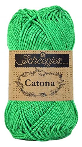 Scheepjes - Scheepjes Catona 389 Jabłko Zielony Przędza - 1x50g