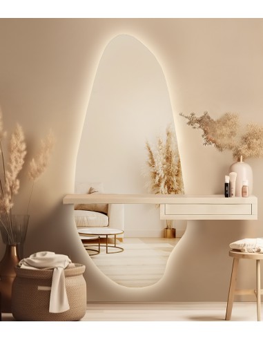 Lustro organiczne do toaletki z podświetleniem - JASPIS LED, Wymiary: 64x140
