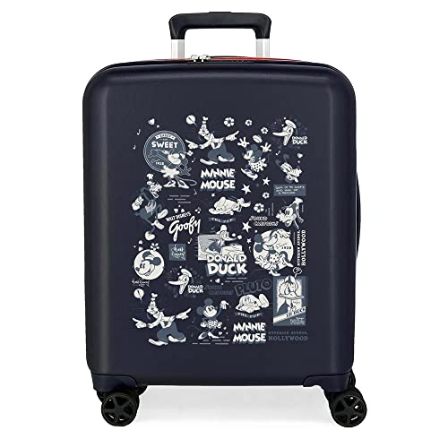 Disney 100 Special Shine Mickey Comic Walizka kabinowa Niebieski 40x55x20 cms Twarde mocowanie ABS Wbudowany 38,4l 2,82 kg 4 koła Podwójne Bagaż Ręczny, niebieski, Talla única, Walizka kabinowa