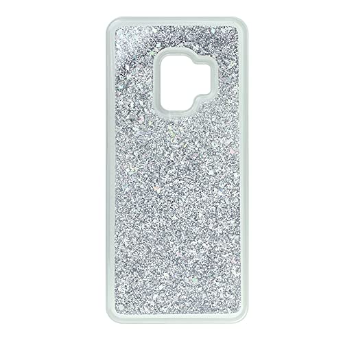 Babaco Etui na telefon Samsung S9 płynny efekt brokatu, srebrne