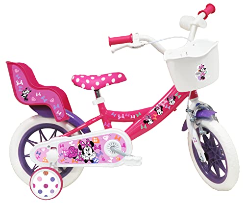 'ATLAS Rower dziecięcy Disney 12'' Minnie wyposażony w 1 dziewczęcy hamulec Mickey-1hamulca, różowy'