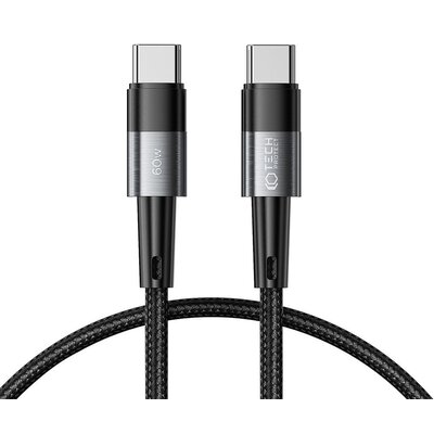 Kabel 60W 3A 0,25m USB-C - USB-C Tech-Protect UltraBoost szary