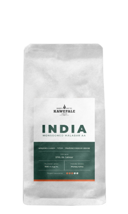 Kawa ziarnista KawePale India Monsooned Malabar  AA 250g