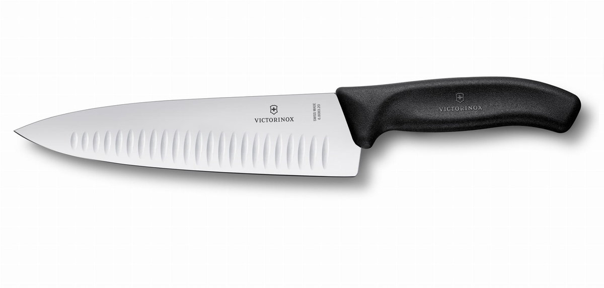 Victorinox nóż kuchenny Swiss Classic Extra szerokości kullen czarna Blister długość 20 cm, nóż do krojenia, 6.8083.20b 6808320B