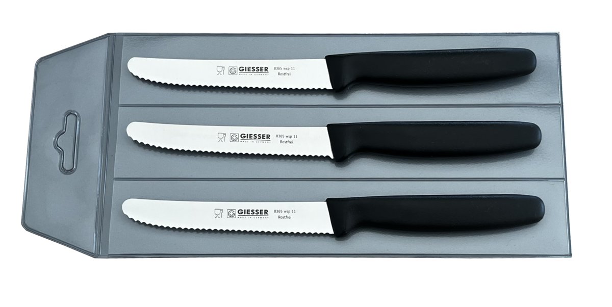 Giesser zestaw 3 noży 8365 czarny 11cm