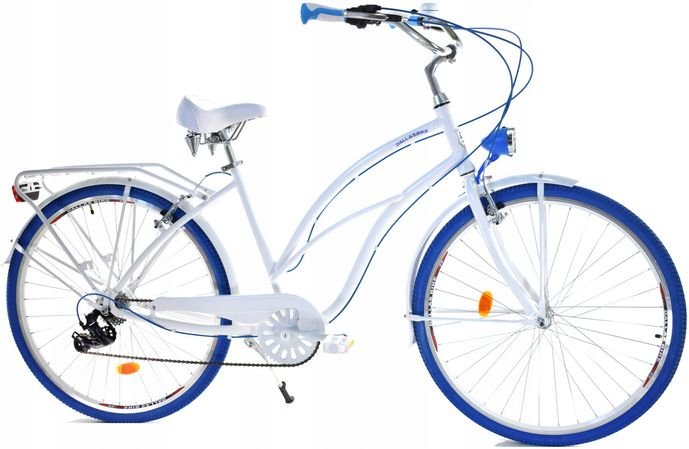 Dallas Bike Cruiser 7spd Alu 28 cali Damski Biało-niebieski