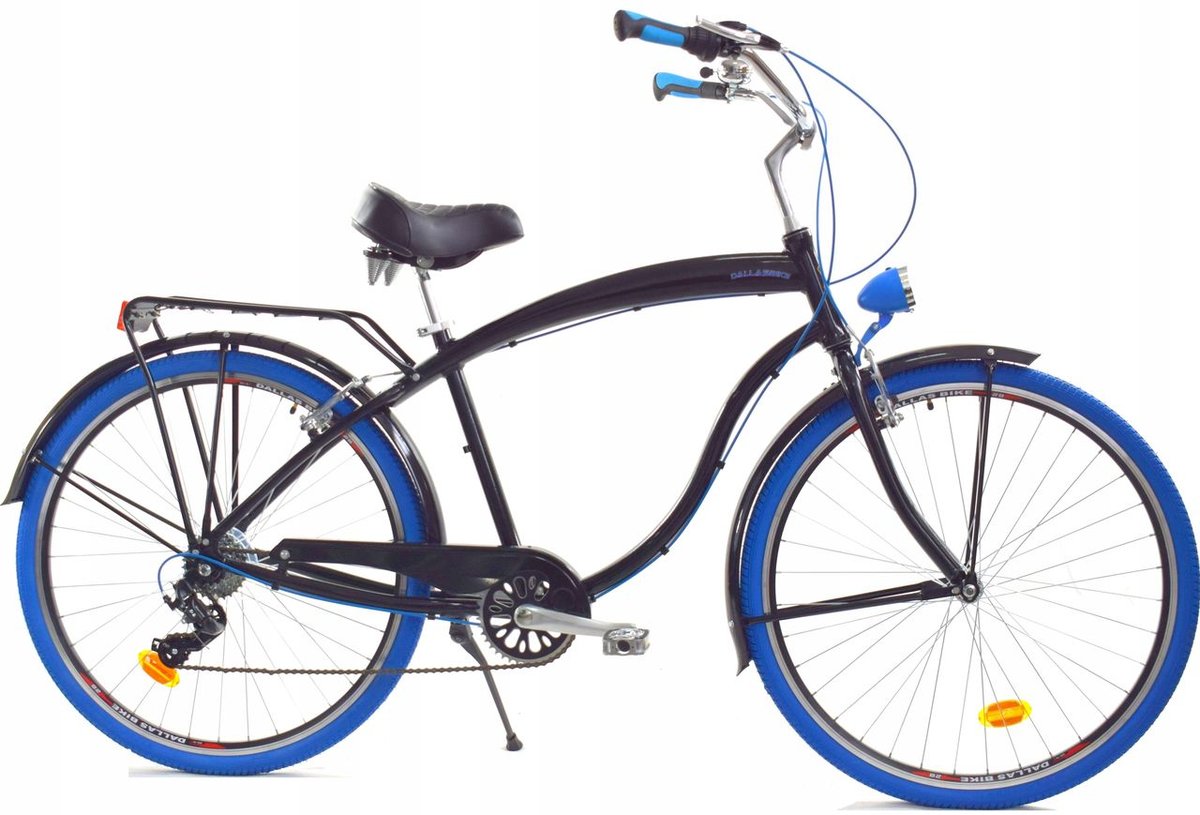 Dallas Bike Cruiser 7spd Alu 28 cali Męski Czarno-niebieski