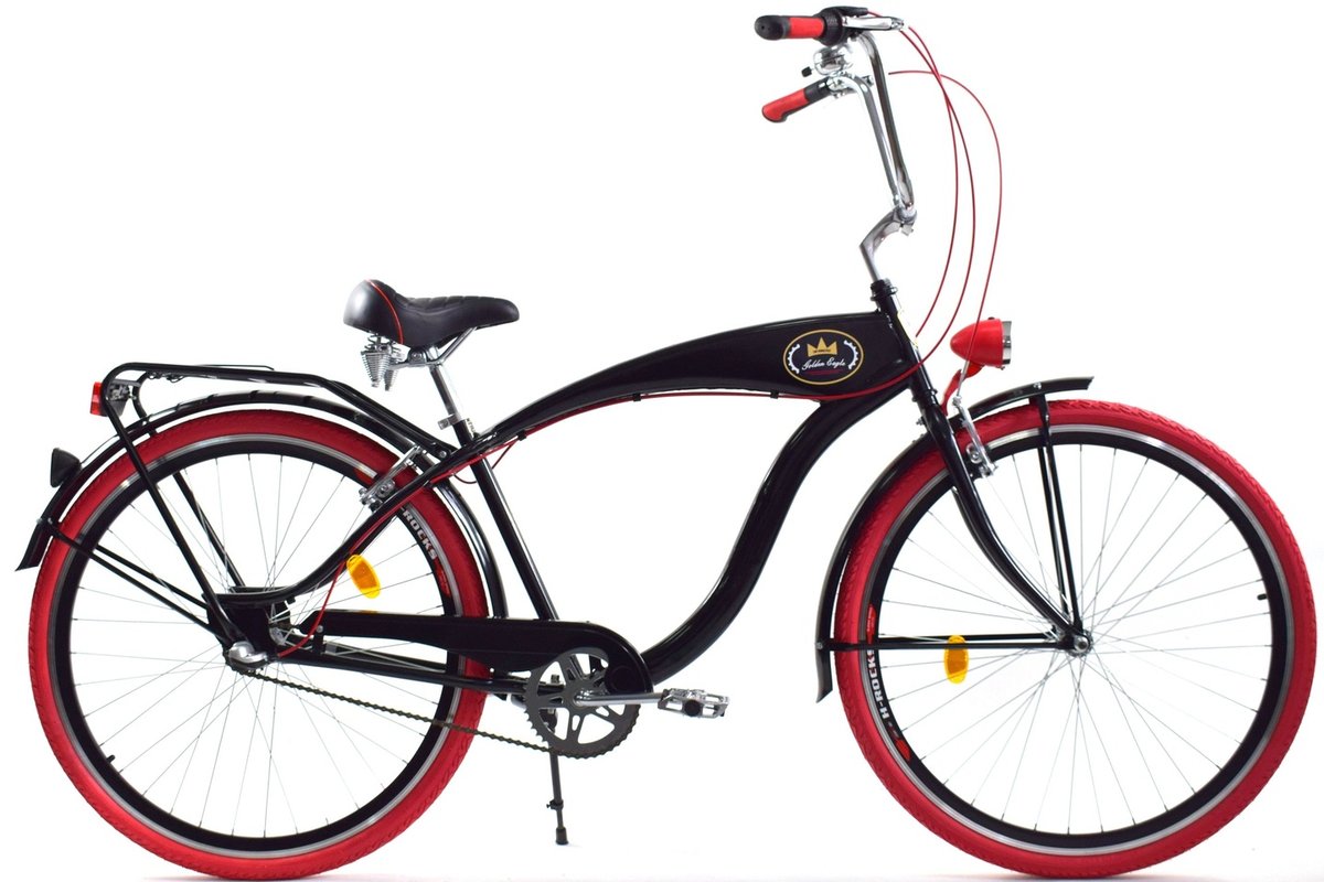 Dallas Bike Cruiser 3spd GE 28 cali Męski Czarny z czerwonym