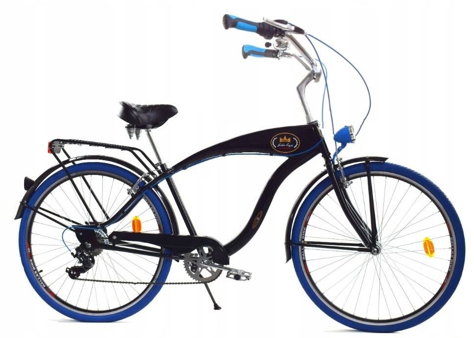 Dallas Bike Cruiser 7spd GE 28 cali Męski Czarny z niebieskim