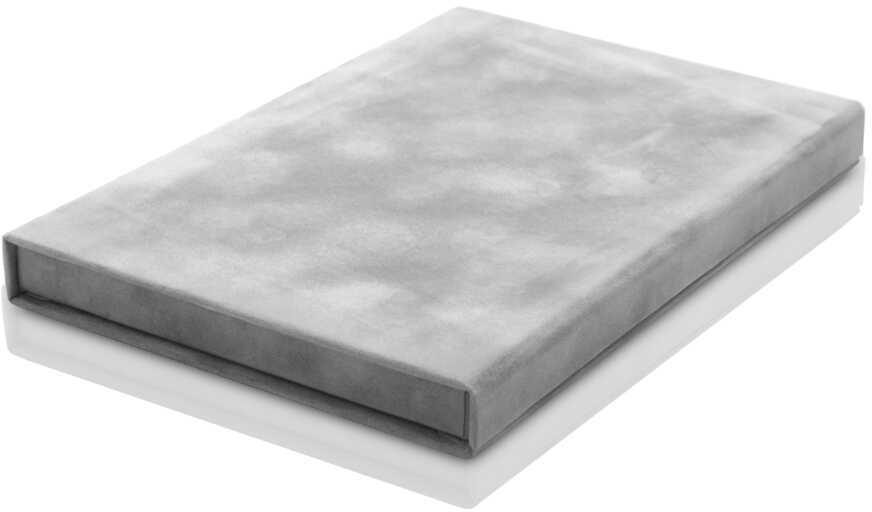 Welurowe szare pudełko na zdjęcia 15x23 (do 50 zdjęć)