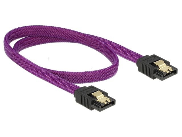 Impakt KABEL SATA DATA III (6GB/S) 50CM Z ZATRZASKAMI METALOWYMI PREMIUM DELOCK