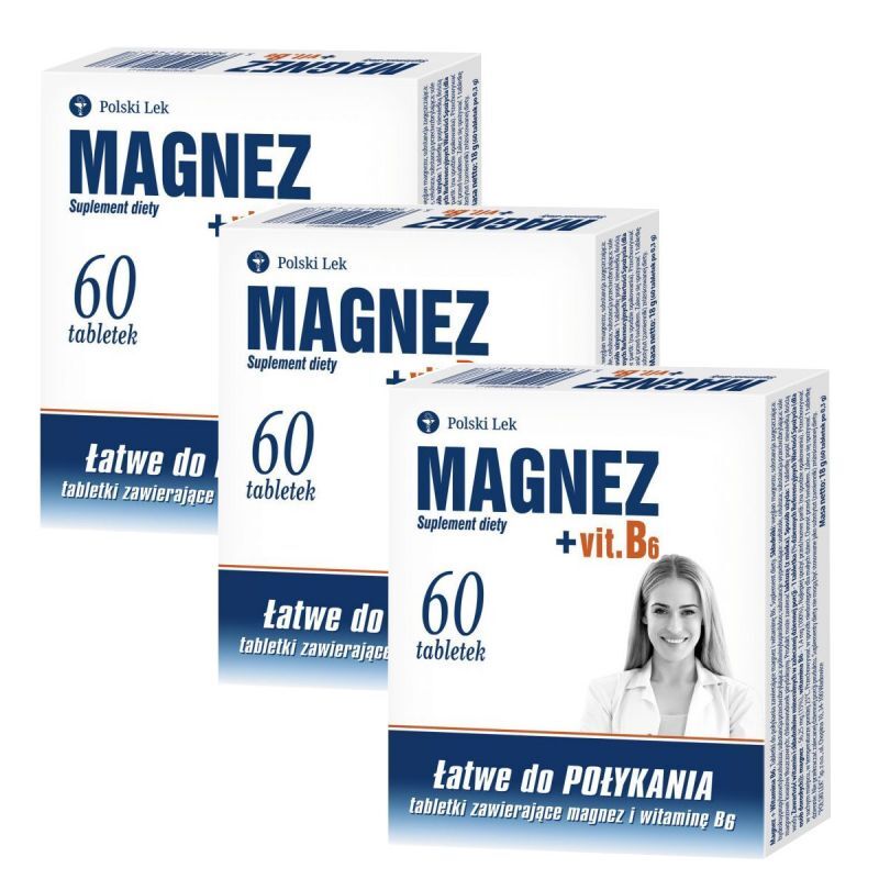 Magnez + witamina B6, 60 tabletek  /Polski Lek/