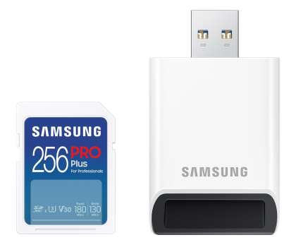 Samsung 256GB SDXC PRO Plus 180MB/s z czytnikiem (2023)