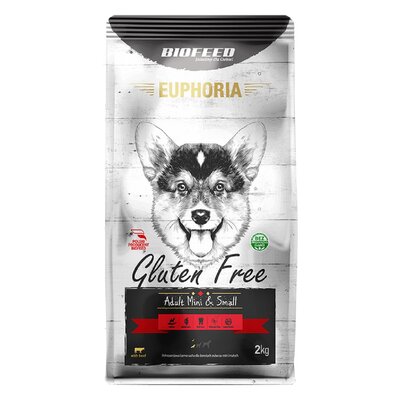 BIOFEED EUPHORIA Gluten Free Mini & Small dla psów mini i małych ras z wołowiną 12kg