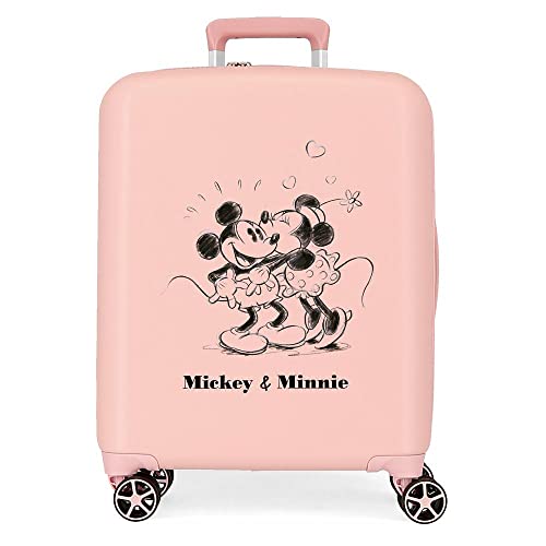 Disney Mickey & Minnie Kisses Walizka kabinowa Nude 40x55x20 cms Twarde mocowanie ABS Wbudowany 38,4l 2,82 kg 4 koła Podwójny bagaż ręczny, Różowy, Talla única, Walizka kabinowa