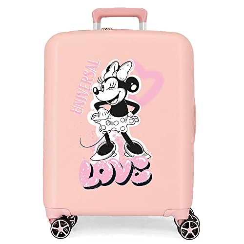 Disney Minnie Heart Walizka kabiny Nude 40x55x20 cms Twarde mocowanie ABS Wbudowany 38,4l 2,82 kg 4 koła Podwójne Bagaż Ręczny, Różowy, Talla única, Walizka kabinowa