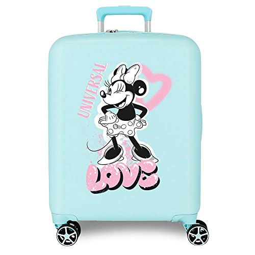 Disney Minnie Heart Walizka kabiny Turkusowy 40x55x20 cms Twarde mocowanie ABS Wbudowany 38,4l 2,82 kg 4 koła Podwójne Bagaż Ręczny, niebieski, Talla única, Walizka kabinowa