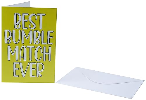 Śmieszne karty 'Best Dating Match Ever' karta walentynkowa żart śmiech zabawa nowość żółty SP29