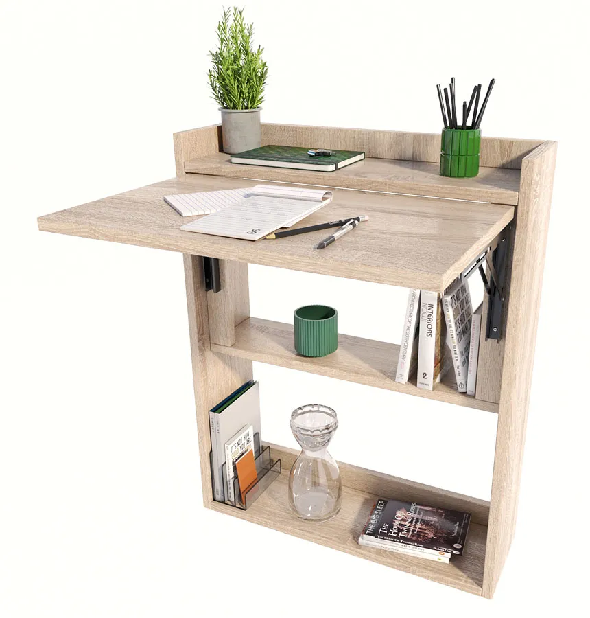 Elior Małe biurko ze składanym blatem dąb sonoma P1-K60
