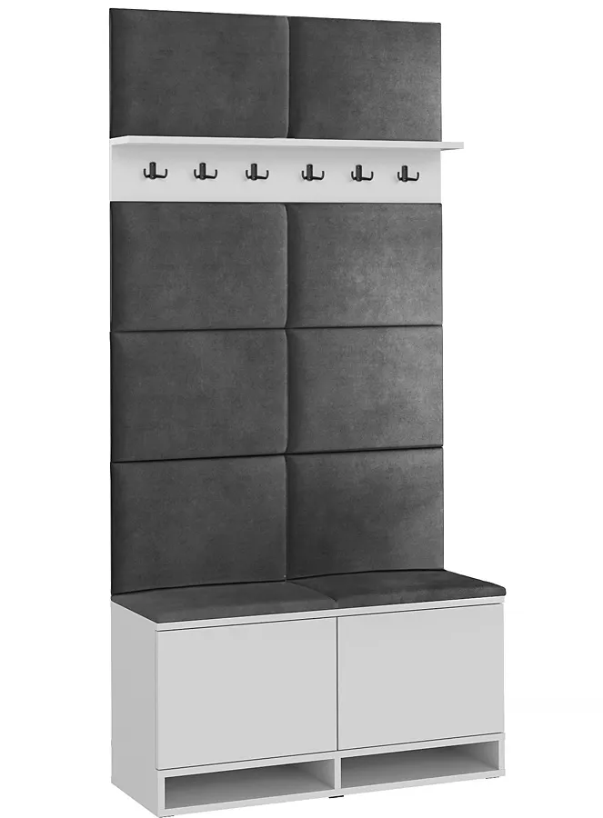 Garderoba z szafką na buty biały + szary T7-P77